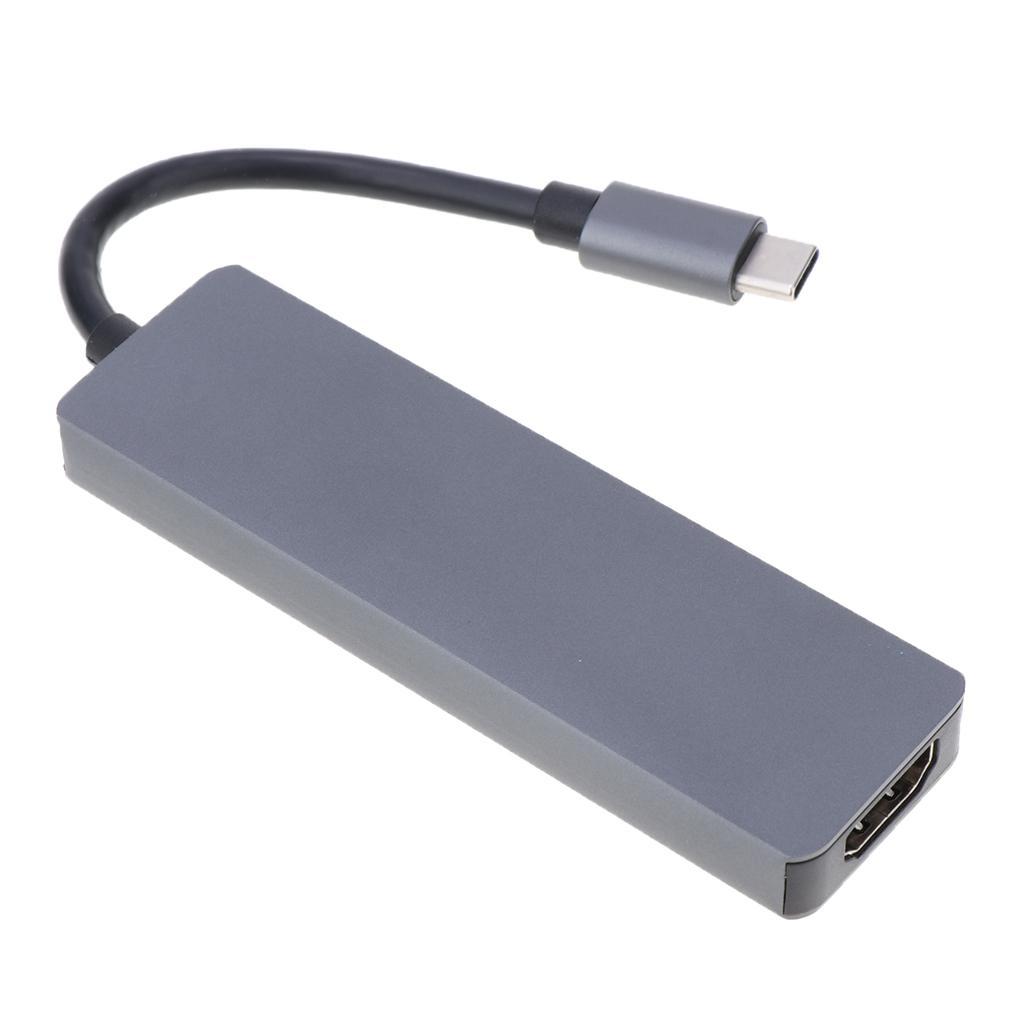 USB C Hub, 5-in-1 USB C Adapter, with 4K USB C to , SD/TF Card Reader, 2 USB