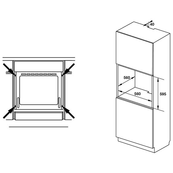 Lò Nướng Âm Tủ Hafele HO-KT60A9 (65 Lít) - Hàng chính hãng