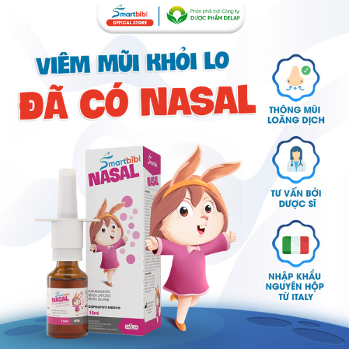  Smartbibi Nasal Xịt Vệ Sinh Mũi Trẻ Em Làm Loãng Dịch Mũi Và Thông Thoáng Màng Nhầy Hỗ Trợ Điều Trị Viêm Mũi, Viêm Họng.