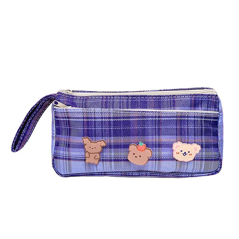 Tmdbyx Hộp Đựng Bút Hai Lớp Bằng Vải Bạt Phong Cách INS Cho Học Sinh