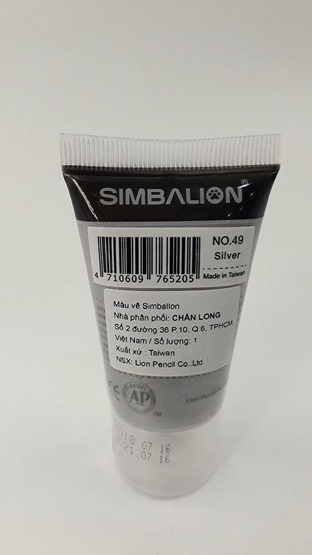 Màu Vẽ Simbalion Acrylic 30ml NAC30 - 49 - Bạc