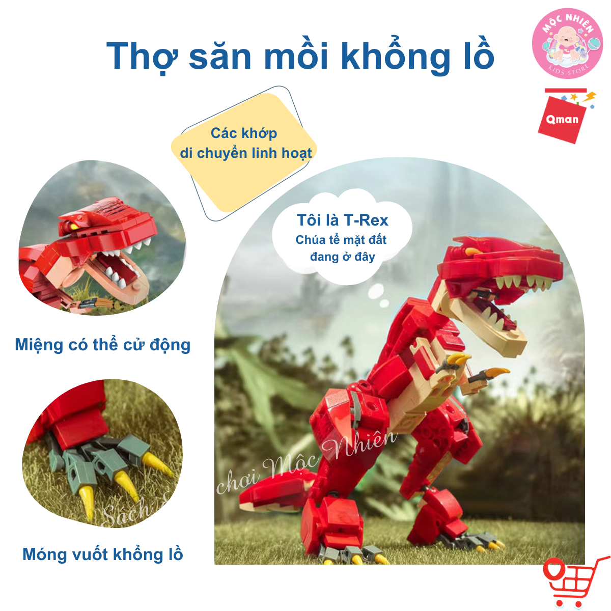 Đồ Chơi Lắp Ráp Khủng Long Qman 42106 Khủng Long Biến Đổi Dành Cho Bé Trai Trên 6 Tuổi
