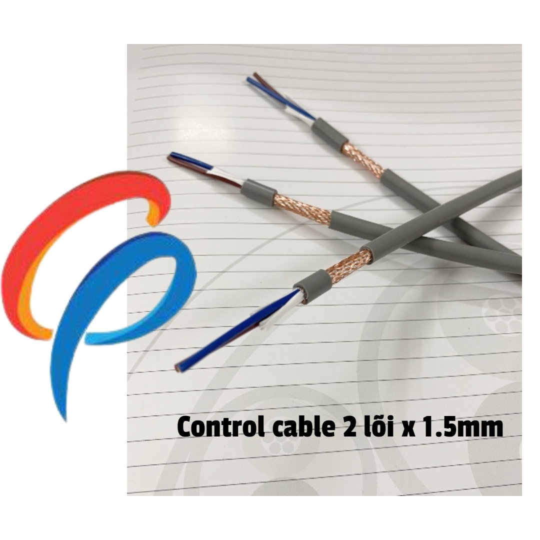 Cáp điều khiển 2 lõi x 1.5mm có lưới chống nhiễu điện áp 500 volt