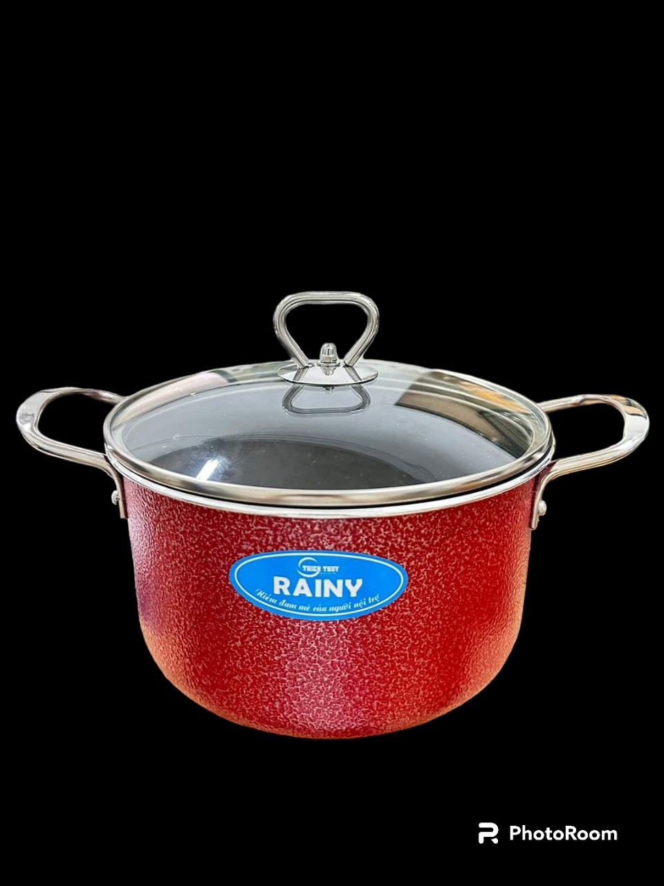Nồi Nhóm Chống Dính Vân Đá  RAINY Nắp Kính  20cm- Hàng Chính Hãng