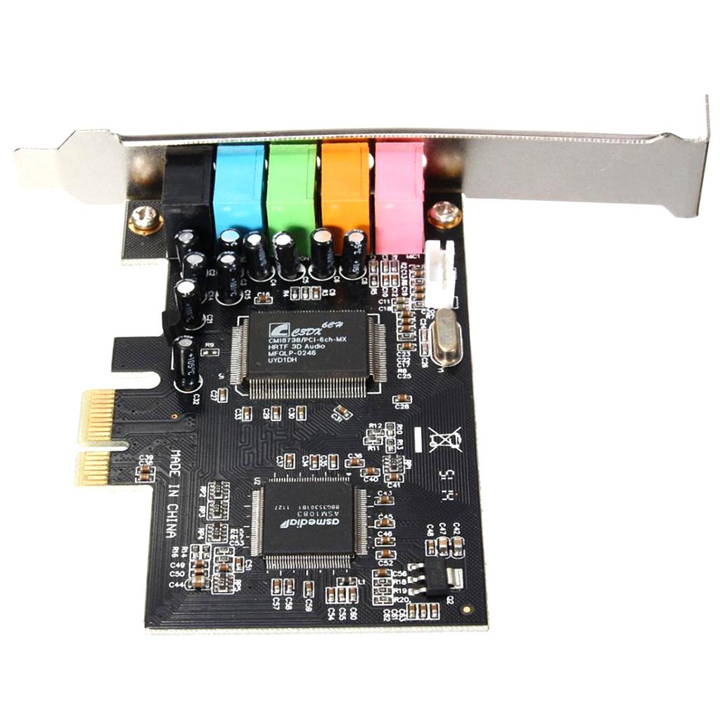 PCI Express PCI-E5.1 Channel 3D Audio 6 Channel Digital Sound Card Windows 7