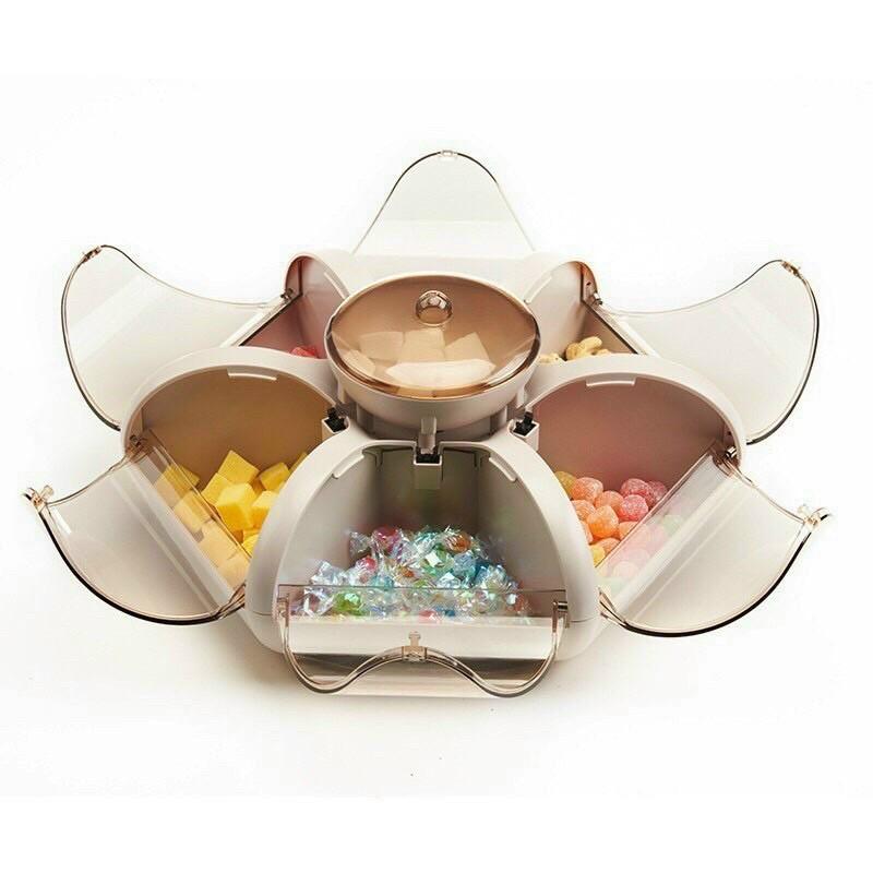 Khay mứt, Khay Đựng Bánh Kẹo 6 Cánh Hoa Tự Bung, Sang Chảnh, Lịch Sự, Mẫu Mới Nhất Tết 2021