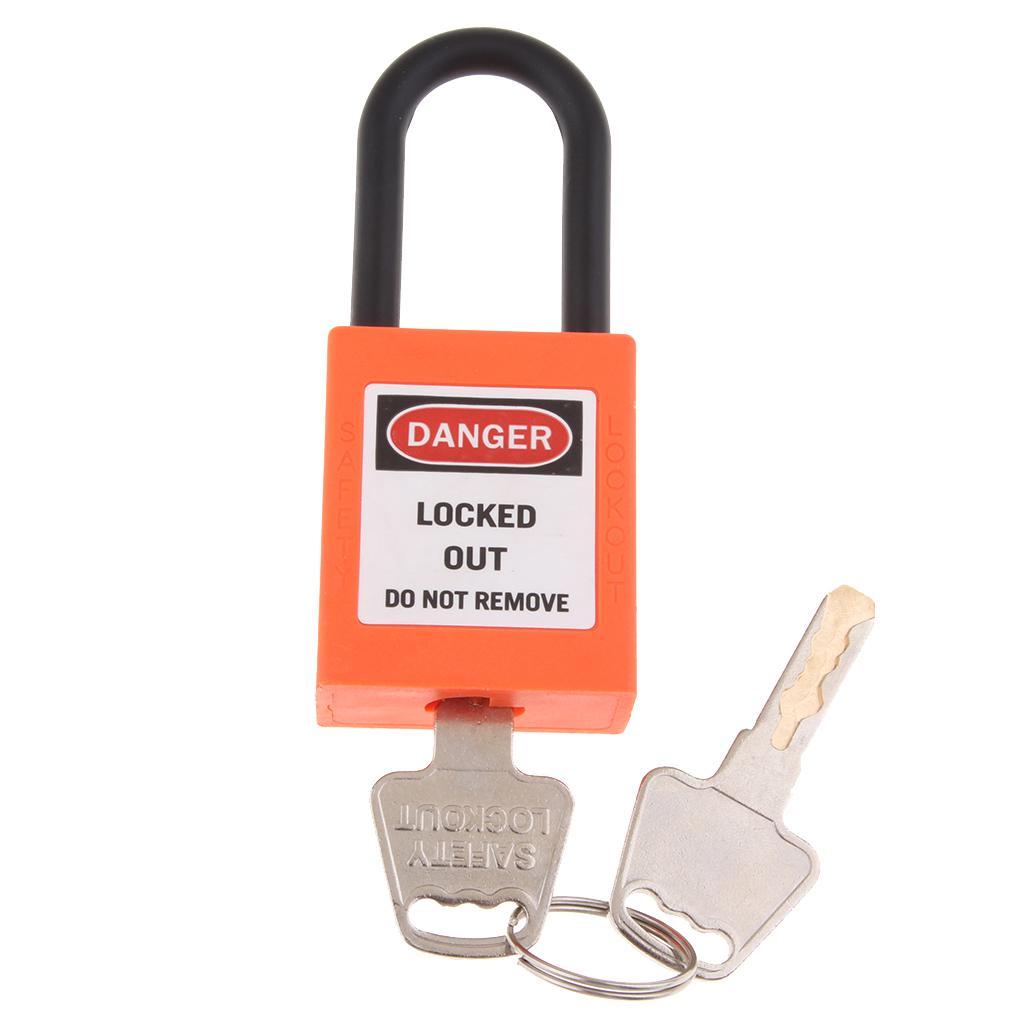 2xSafety Security Lockout Padlock Keyed Different PVC Stainless Steel Orange
