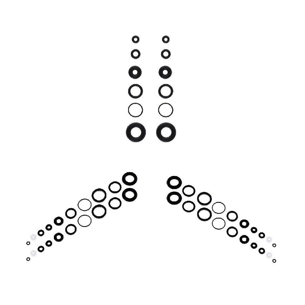 6 Set Black O-Ring Rubber Seals Suitable for Airbrush Internal Sealing Ring