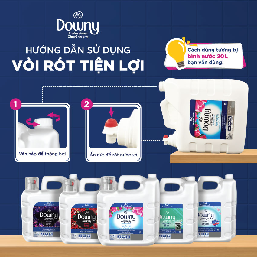 Nước Xả vải DOWNY Hương Nước Nắng Mai Chai 4L