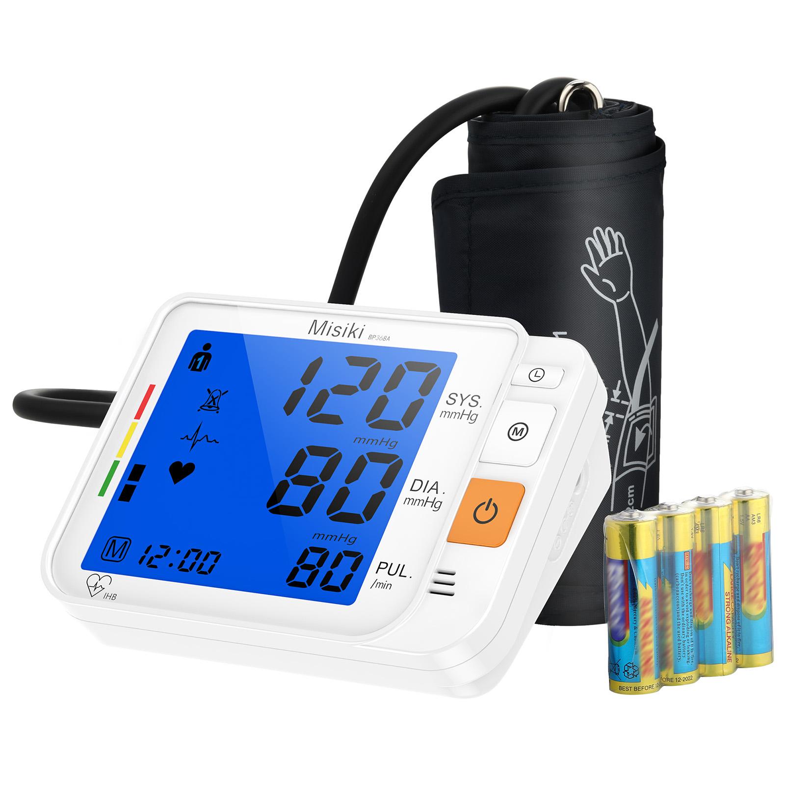Misiki Digital Blood Pressure Monitor, Large Cuff 0.7-1.3 Feet - Automatic Upper Arm Blood Pressure Cuff Sets Backlight LCD screen