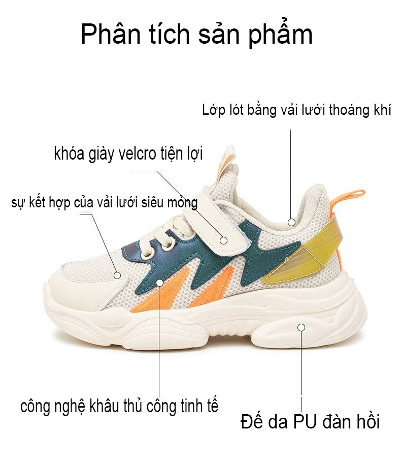 Giày thể thao trẻ em nam nữ dệt kim giày lưới phong cách Hàn Quốc H9580