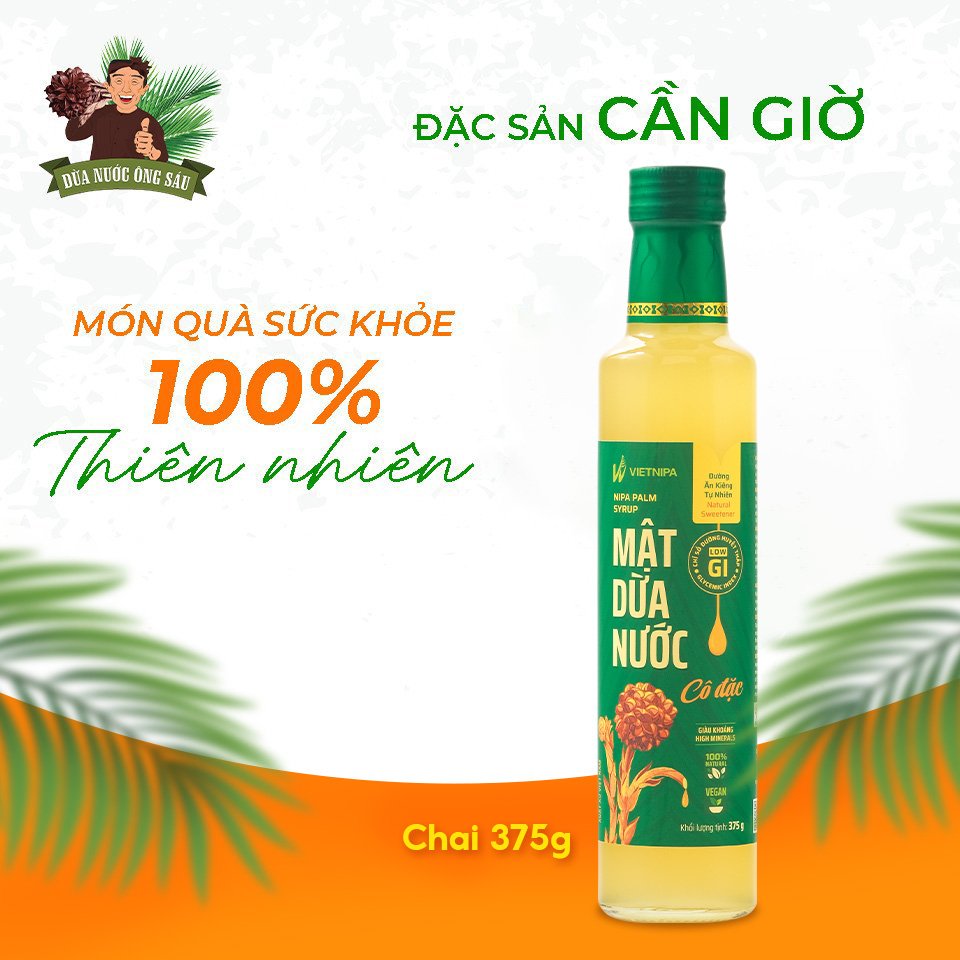 Mật Dừa Nước Cô Đặc Tự Nhiên 25g/375g - Mật Dừa Nước Ông Sáu - Vietnipa - Đặc sản Cần Giờ