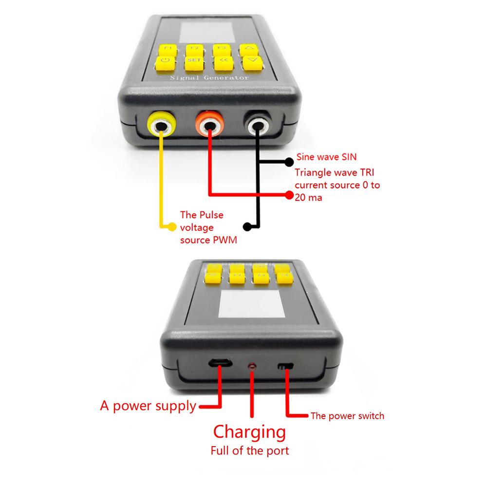 Multifunctional Handheld Signal Generator PWM Pulse Signal Source Sine and Trianglar Waves Modes Adjustment 0-20mA Current 0-10V Voltage Adjustable Device