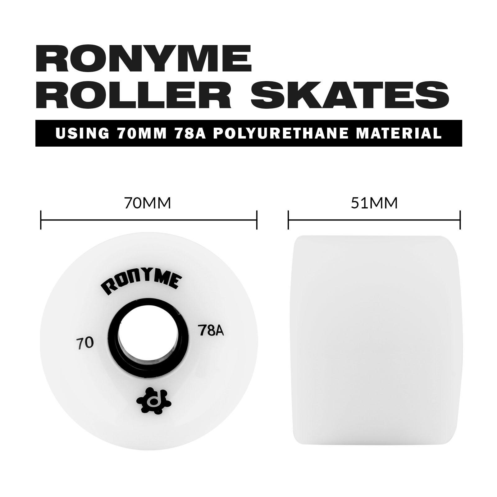 8 Pack Skateboard Wheels, High Performance Longboard Wheel, Solid 70x51mm PU Roller Wheel for Cruiser Long Board Skateboard Repair Replacement