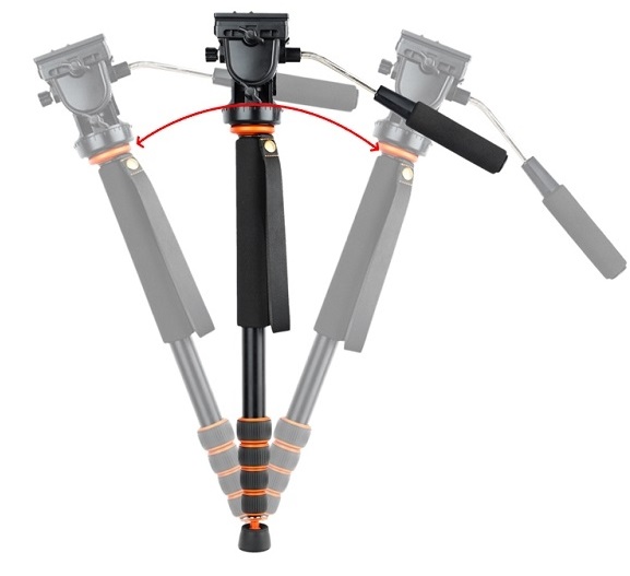 Chân đơn Monopod Beike QZSD-228 có củ dầu, Hàng nhập khẩu