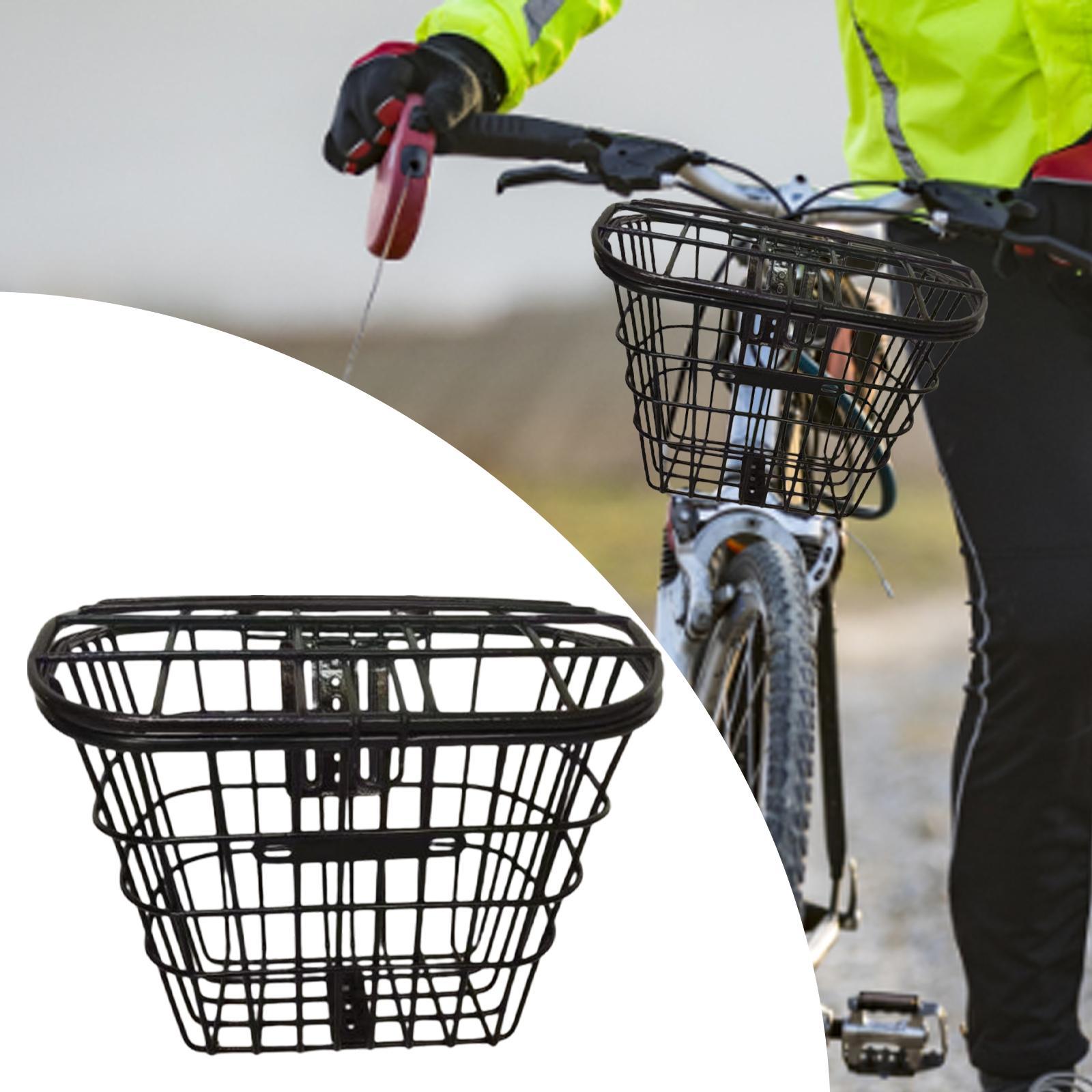Metal Bike Basket Sturdy Heavy Duty Detachable Portable Basket for Folding Bikes