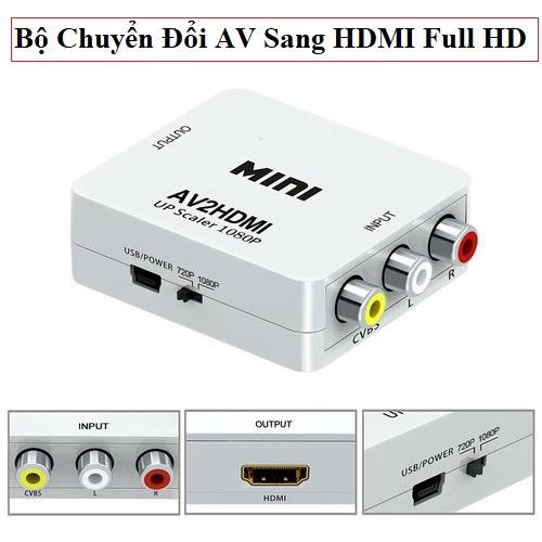 Bộ chuyển đổi cổng AV sang cổng HDMI chuẩn Full HD 1080P - Vỏ nhựa phân phối bởi XGames