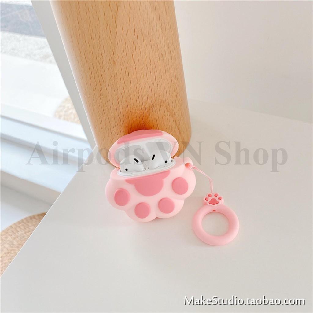 Ốp dành cho Airpods Pro chân cún hồng kute silicon 3D cao cấp