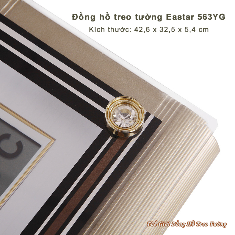 Đồng Hồ Cao Cấp EASTAR Có DẠ QUANG &amp; LỊCH và NHIỆT KẾ ĐIỆN TỬ - Máy KIM TRÔI - Tặng Pin Maxell - Decor Trang Trí Nhà - BH 1 Năm