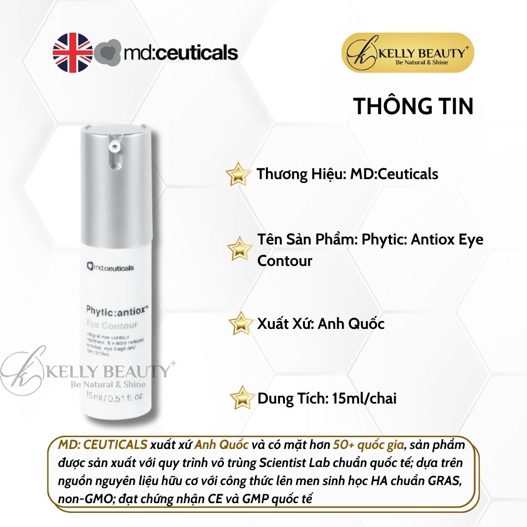 Kem Xóa Bọng Mỡ, Quầng Thâm Mắt PHYTIC: ANTIOX Eye Contour - MD:Ceuticals | Kelly Beauty