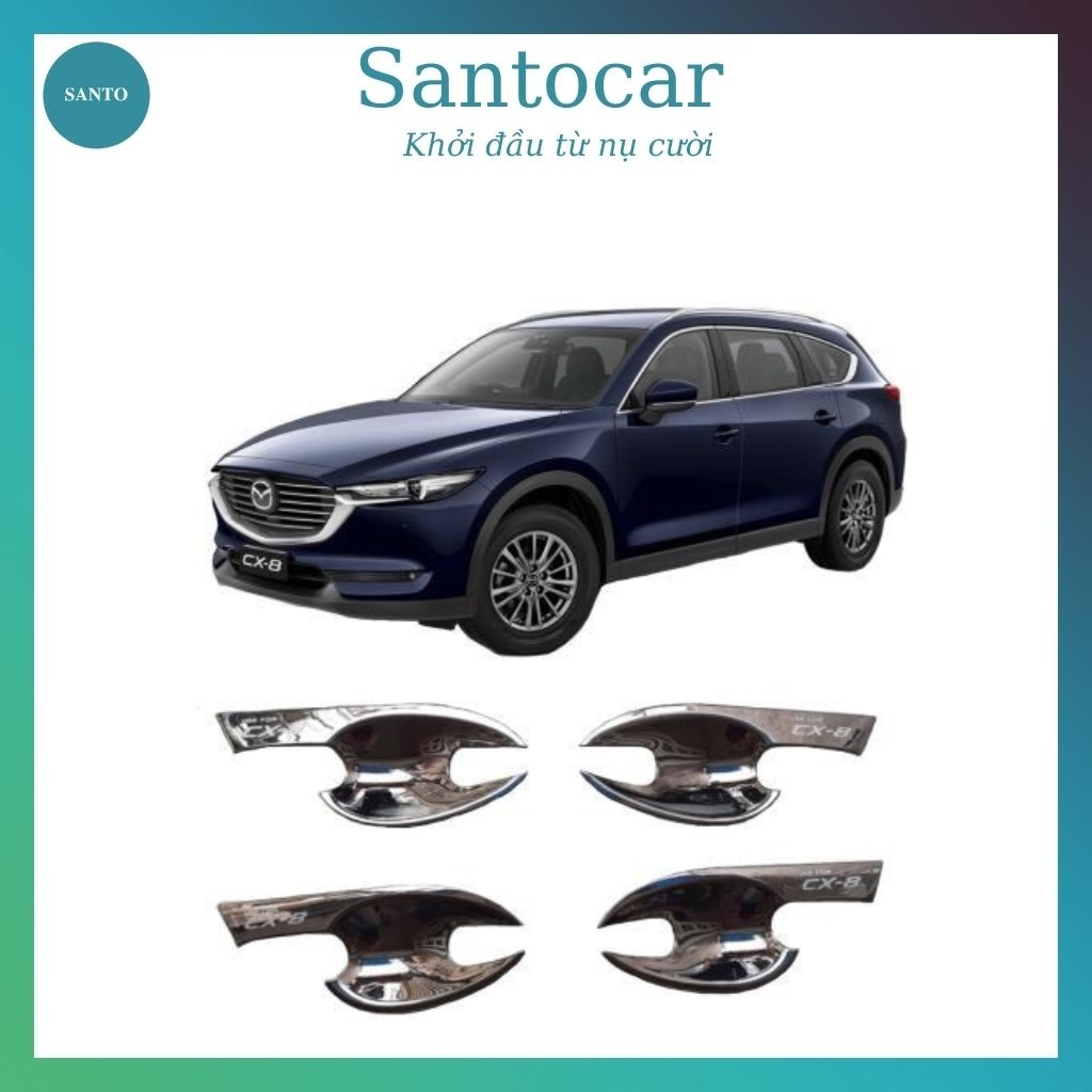 Ốp hõm cửa Mazda CX8, ốp hõm cửa mạ crom CX8 2018 - 2021 cao cấp