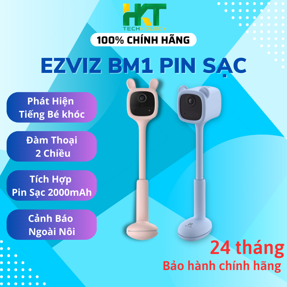 Camera không dây pin sạc IP WIFI EZVIZ BM1 trông trẻ phát hiện tiếng khóc - Hàng chính hãng