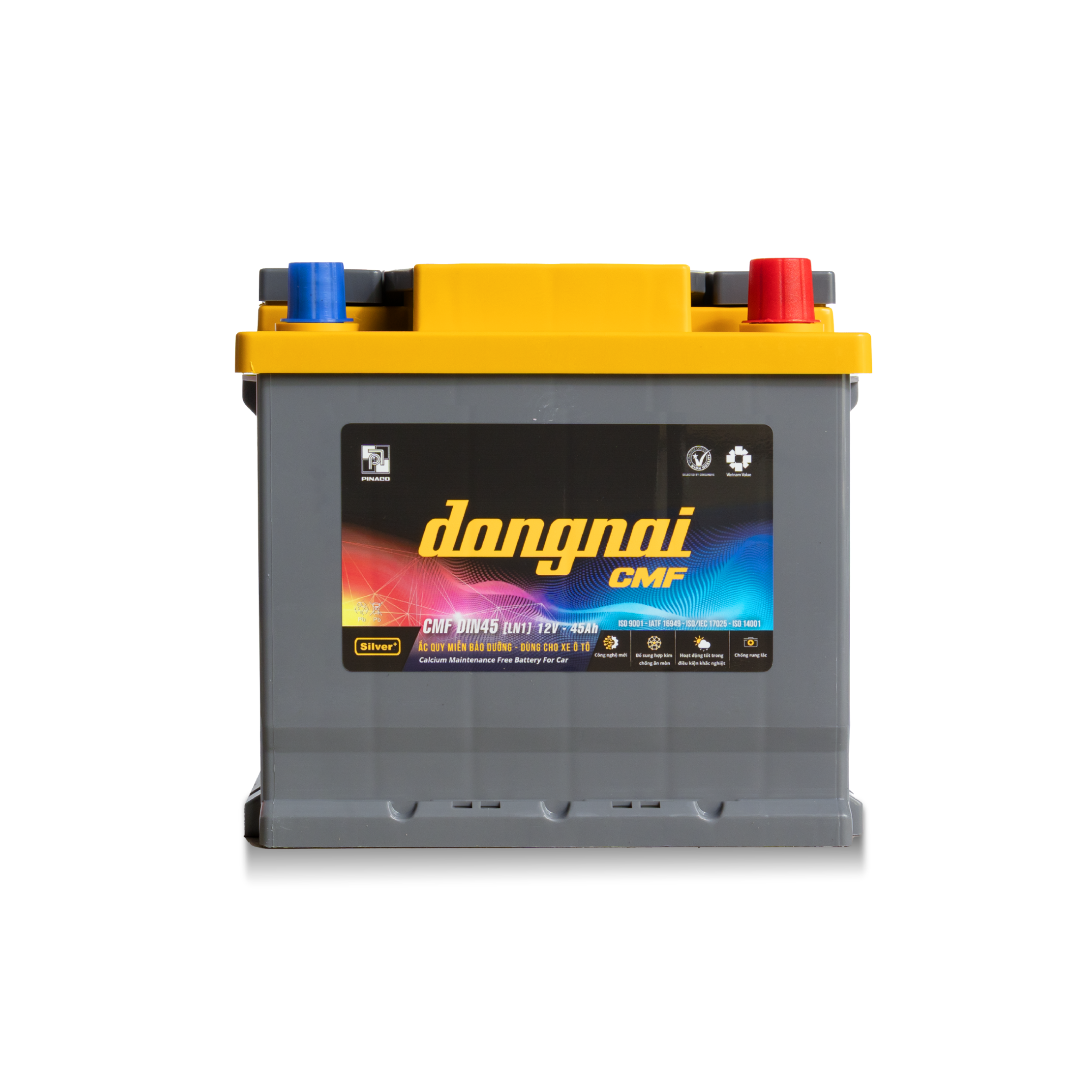 Ắc quy Dongnai CMF DIN45 [LN1] - 12V - 45Ah miễn bảo dưỡng- dùng cho oto