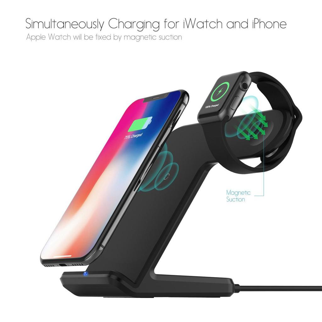 Đế sạc không dây 2in1 cho Iphone AppleWatch và Android - ShopToro - AsiaMart