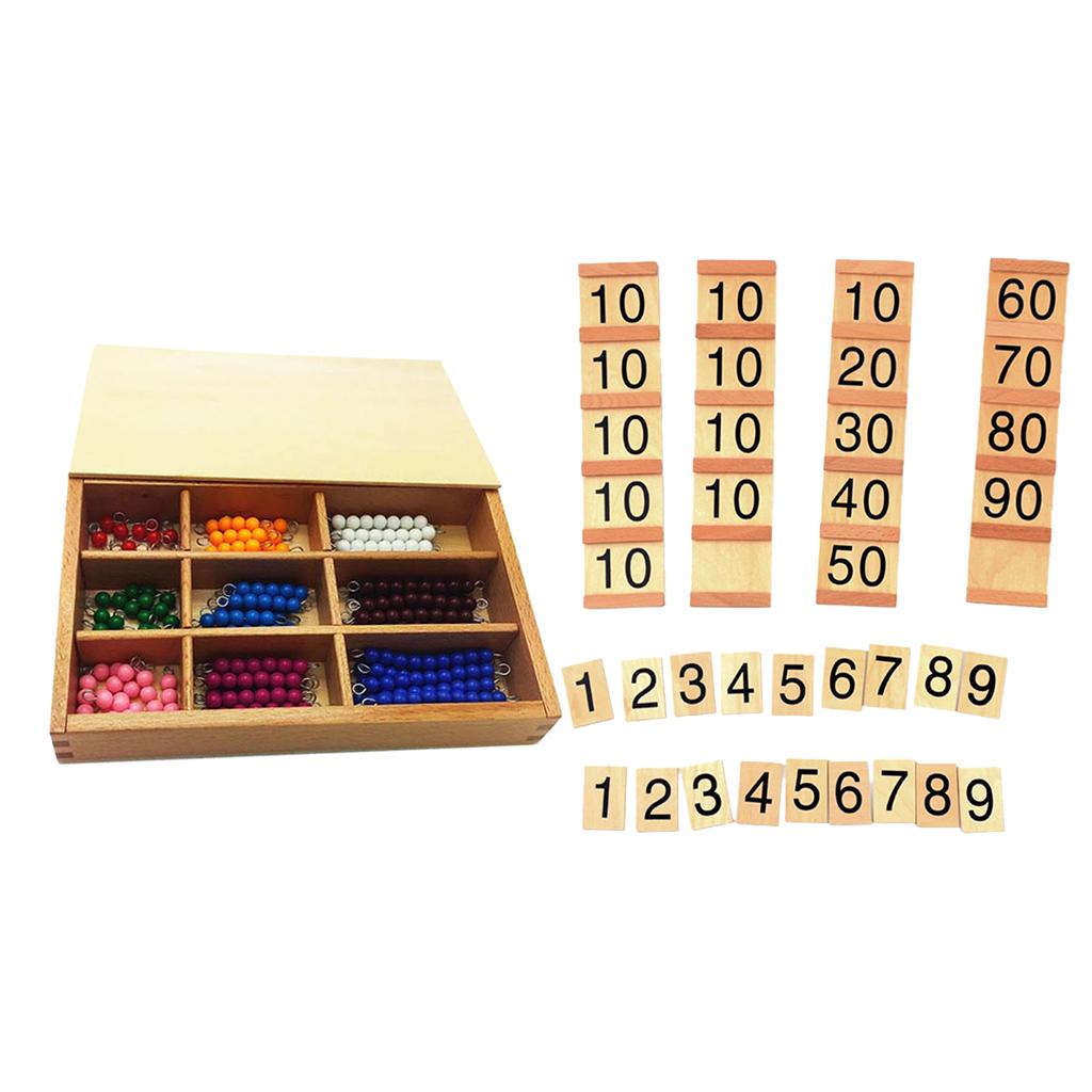 Beads Counting Insert Wood Board Counting Number Kids Educational Toy