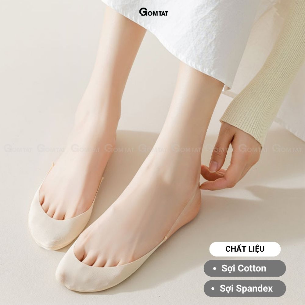 Tất đi giày cao gót có đệm cao su chống tuột gót chân, tất vô hình chất liệu cotton có đệm êm chân - CAOGOT-SUX-1102