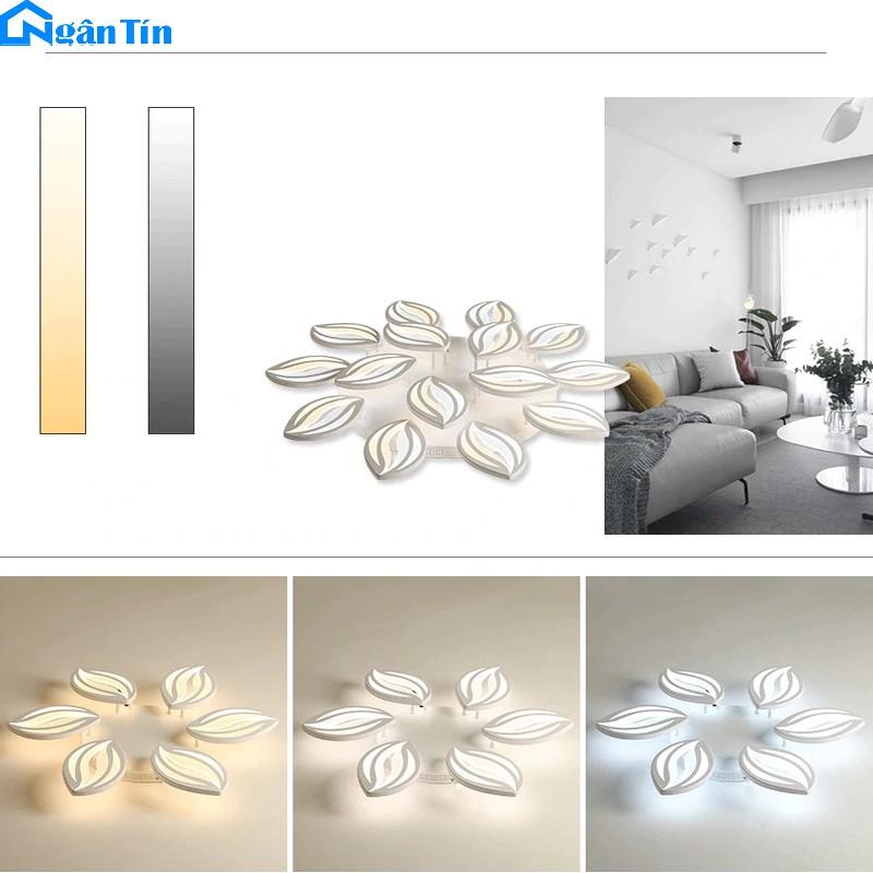 Đèn Mâm LED Hình Lá Ốp Trần 6 9 12 15 Cánh Hiện Đại Trang Trí Nội Thất Phòng Khách điều khiển từ xa sang trọng hiện đại tiện lợi