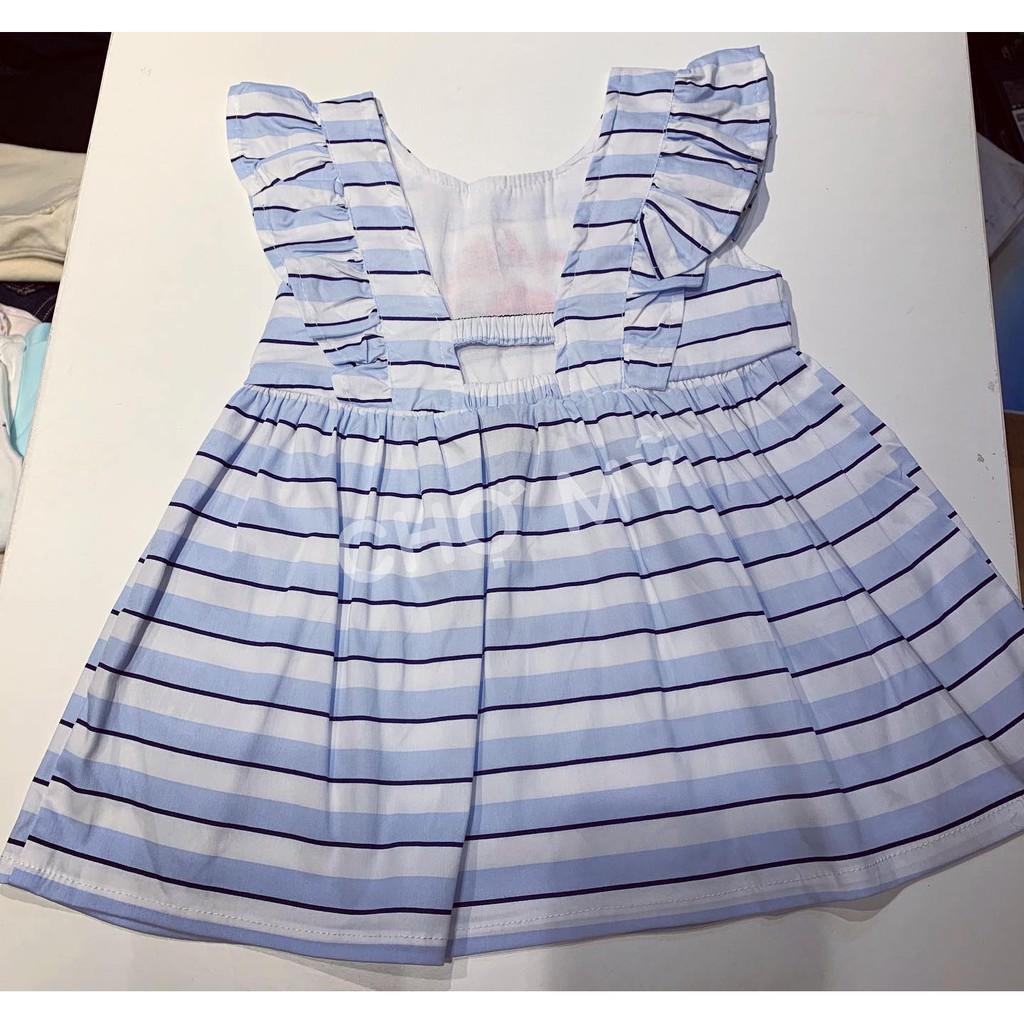 Áo váy kẻ thêu hoa