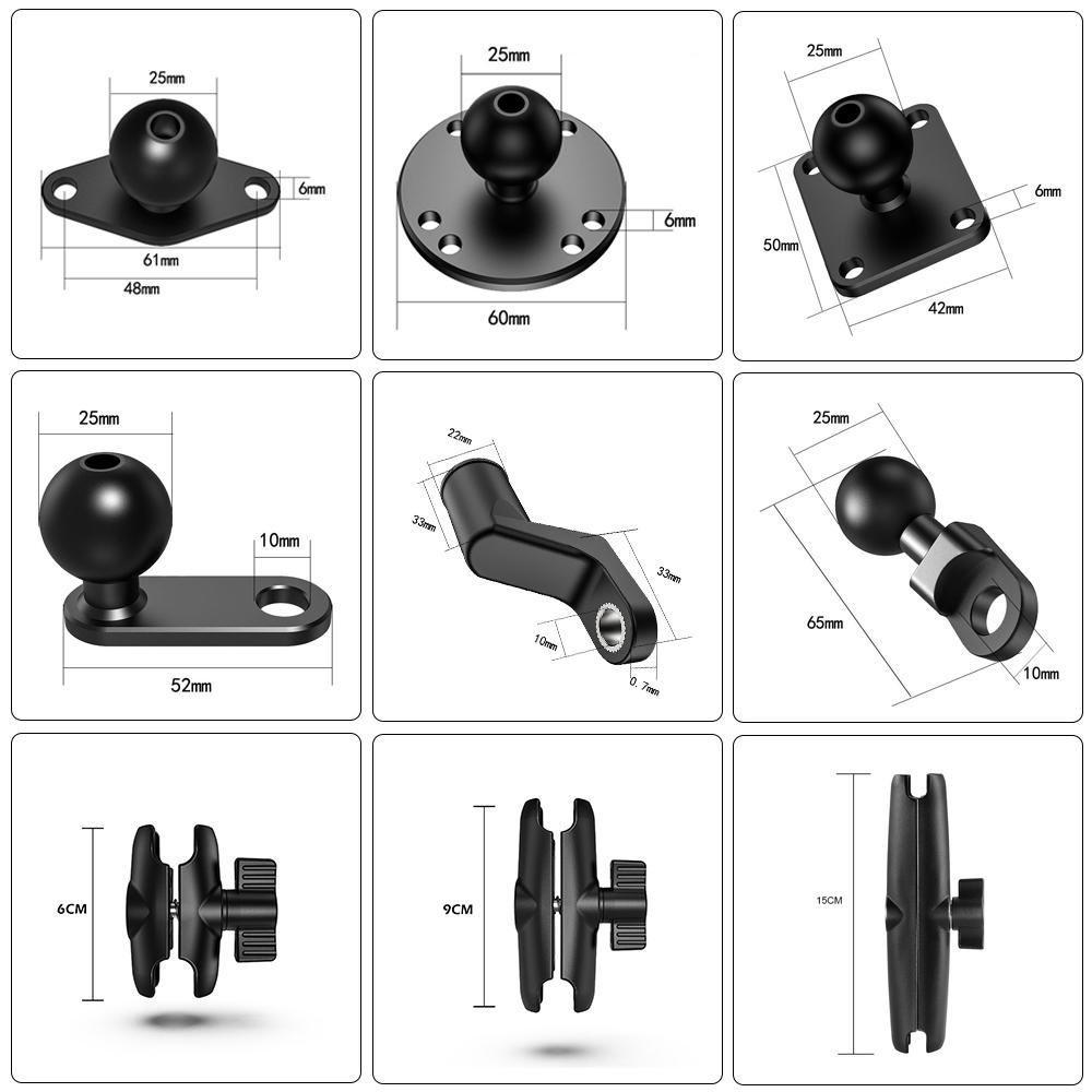 Bộ điều hợp đầu bóng 1 inch Bộ chuyển đổi đôi tay ổ cắm cho kẹp đầu bóng 25 mm.
