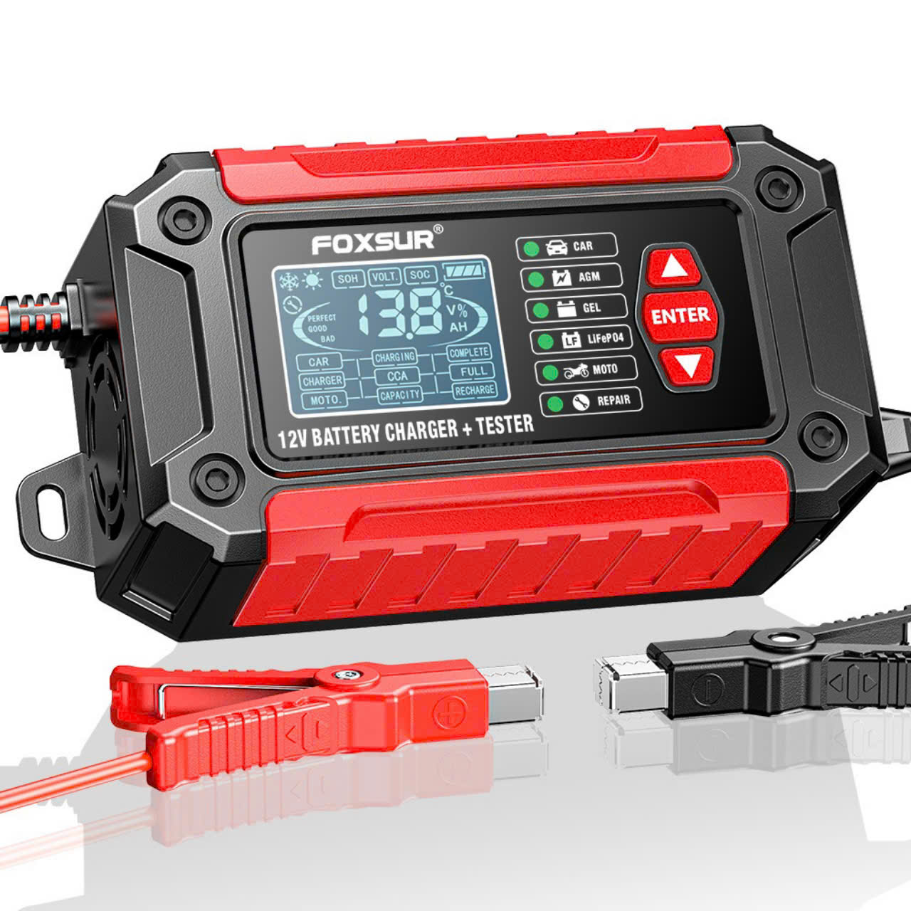 Công Nghệ Nhật Bản Thông Minh : Bộ Sạc Và Test Kiểm Tra Bình Ắc Quy FOXSUR 12V 3AH-100AH 2IN1