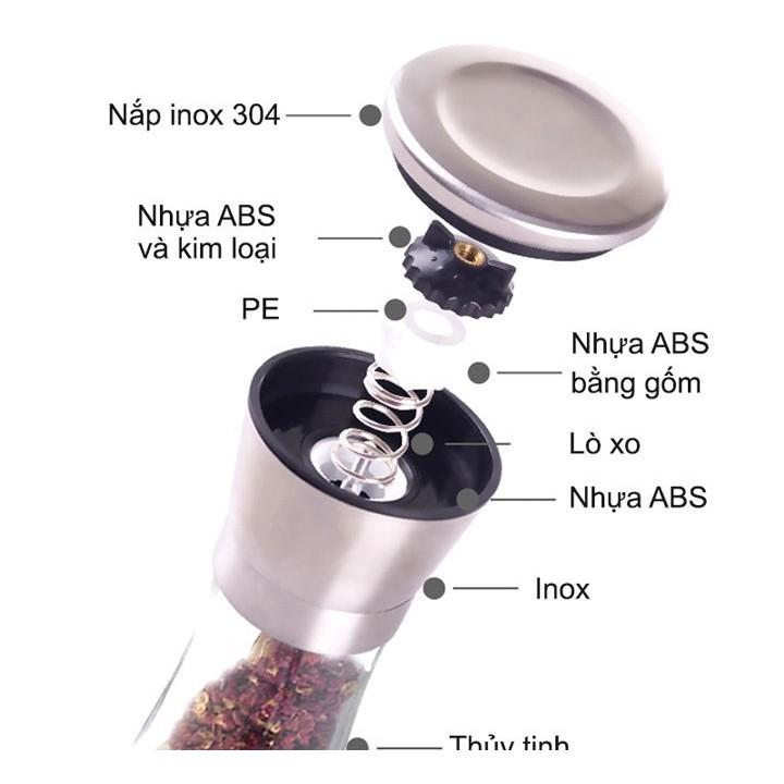 Dụng Cụ Nắp Inox Đa Năng Đựng Và Xay Tiêu