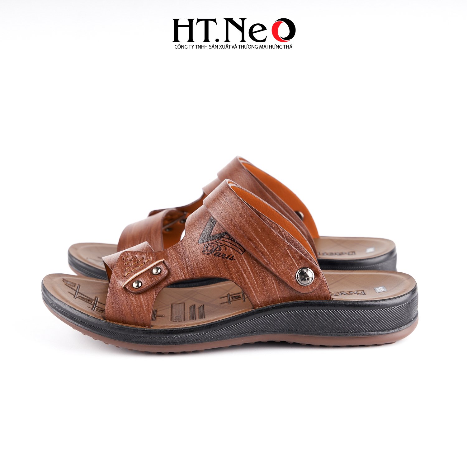 Sandal nam HT.NEO 100% da bò mềm mại, đế cao su nguyên khối, khâu may chân quai siêu chắc chắn SD157