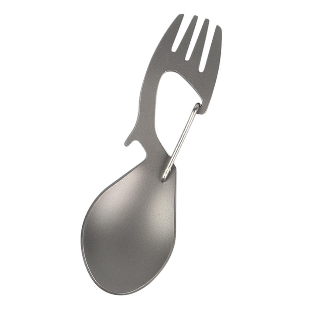 Multi-function Camping Spoon Fork Spork Beer Bottle Opener