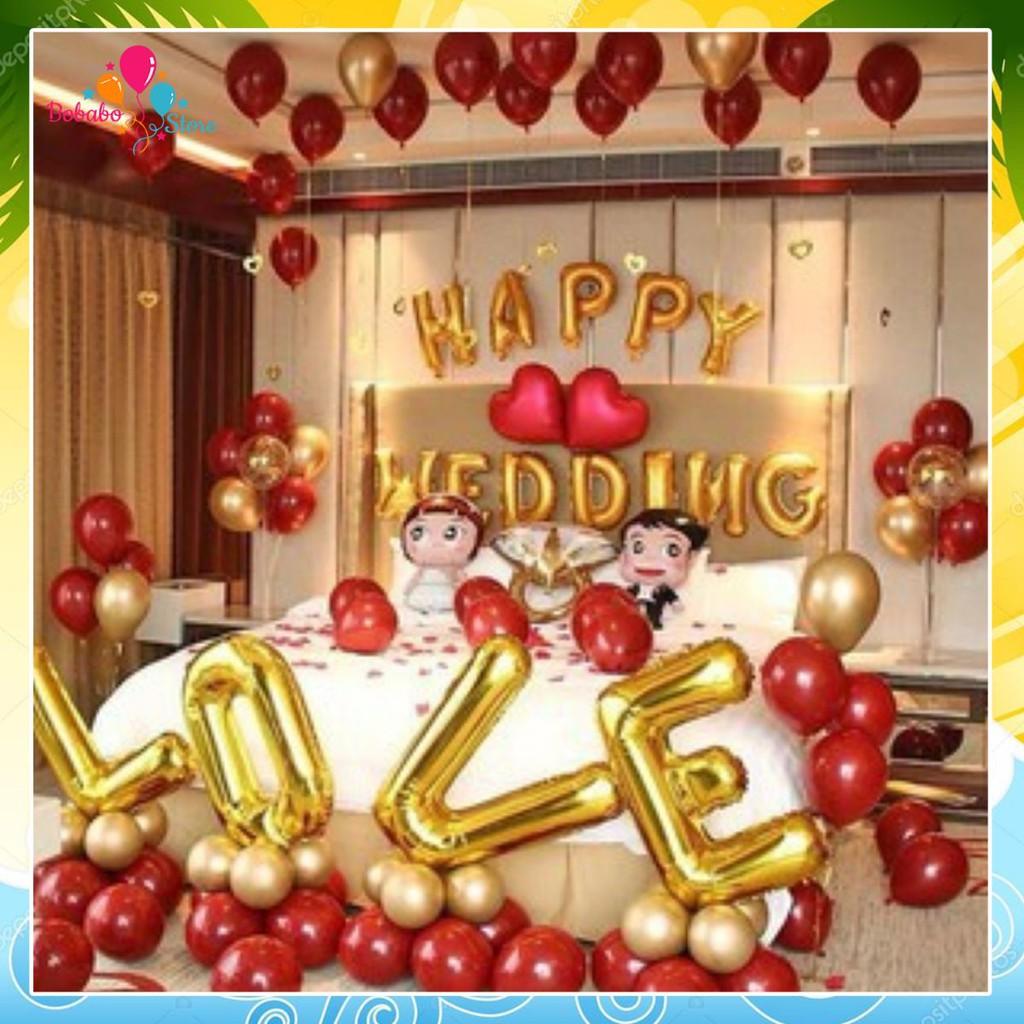 Bong bóng kiếng nhôm chữ love trang trí sinh nhật party, cưới hỏi, valentine, đám cưới nhiều màu - BOBABO