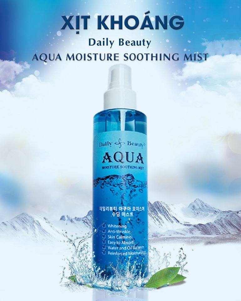 Combo 8 hộp Xịt khoáng Daily Beauty Aqua Moisture Soothing Mist xuất xứ Hàn Quốc