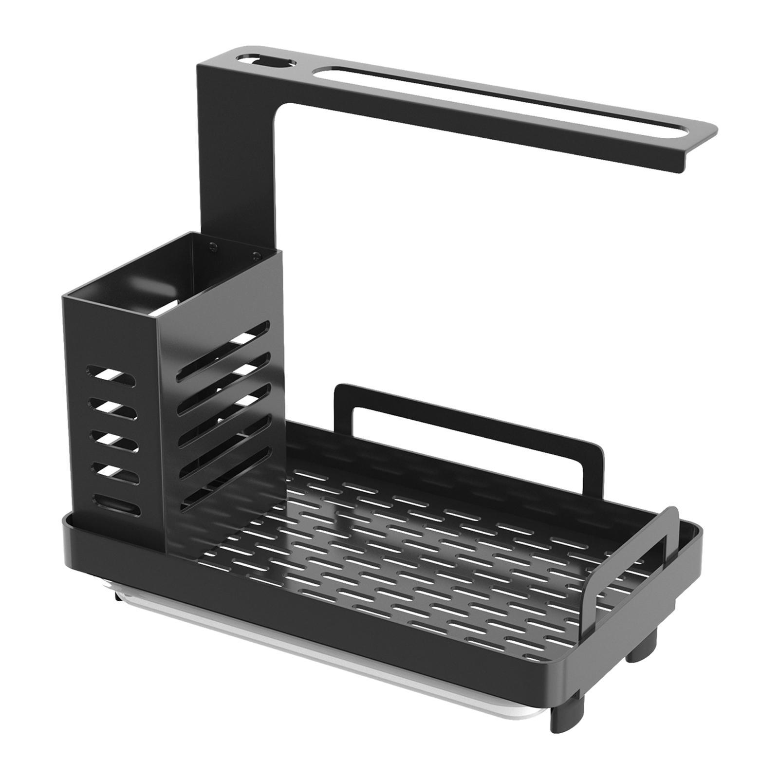 2-3pack Simple Kitchen Sink Organizer for Sink Soap Brush Holder with Drain Pan