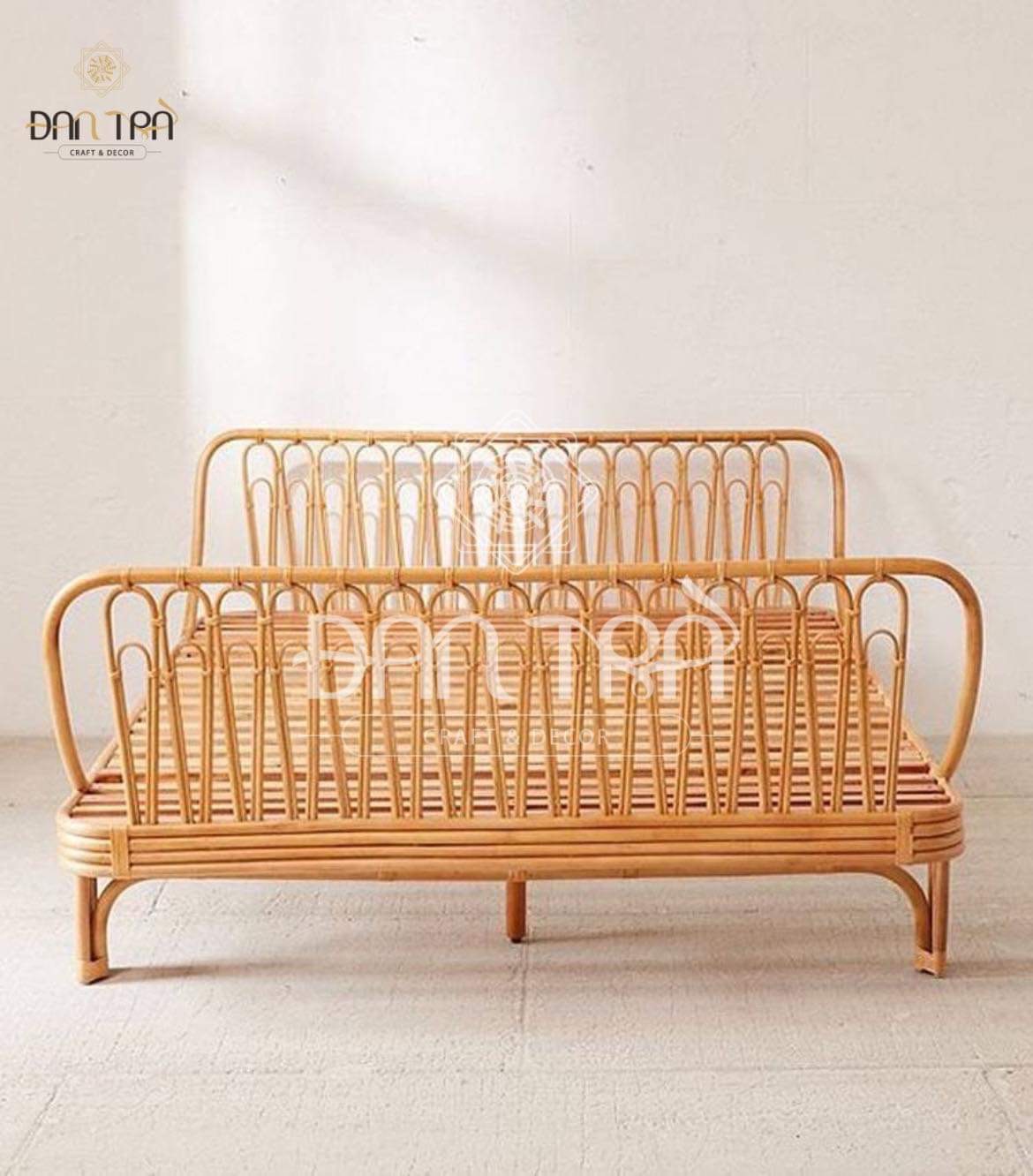 Ghế Mây Daybed 1M6- Ghế Mây Sofa Kèm Nệm - Ghế Sofa Mây Nằm Nghỉ Trưa, Ghế Thư Giãn Phòng Khách, Phòng Ngủ- Bàn Ghế Mây Tre Đan Trà