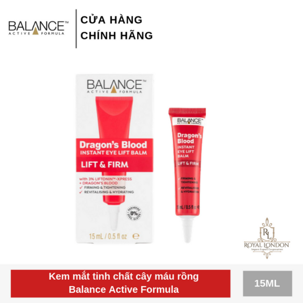 Combo Serum Tinh Chất Cây Máu Rồng Balance Dragon’s Blood Instant Lifting Nâng Cơ, Phục Hồi Da 30ml + kem mắt Tinh Chất Cây Máu Rồng Balance Dragon’s Blood eye 15ml, hàng chính hãng