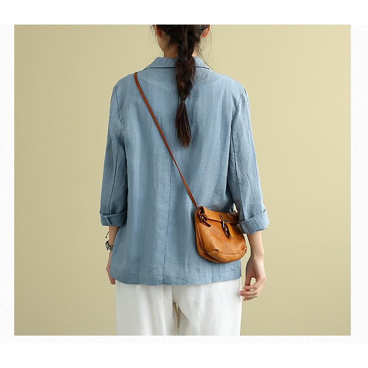 Áo vest Linen dáng lửng, chất liệu vải linen tự nhiên, thời trang phong cách Nhật Bản