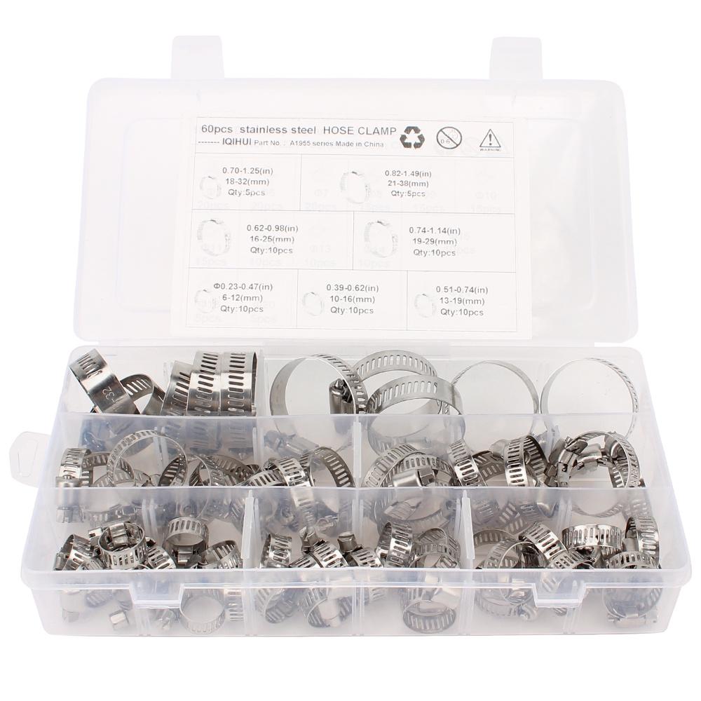 Set 60 kẹp cố định đường ống dẫn xe hơi bằng thép không gỉ