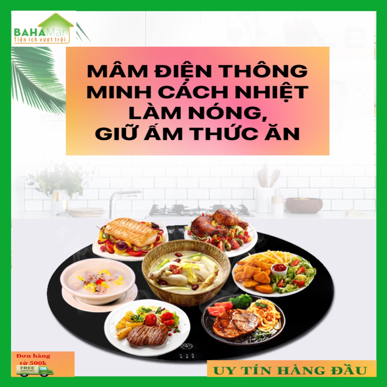 MÂM ĐIỆN TRÒN THÔNG MINH CÁCH NHIỆT LÀM NÓNG GIỮ ẤM THỨC ĂN 50 CM BAHAMAR làm nóng thức ăn trong suốt bữa ăn giữ ấm đến cuối cùng bữa ăn.
