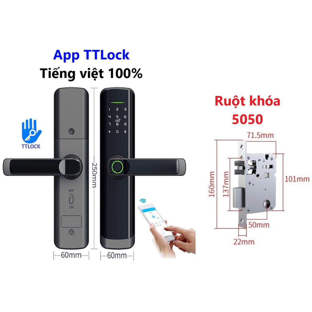 Khóa cửa vân tay, quản lý qua App, WIFI (cửa gỗ, nhôm, sắt)