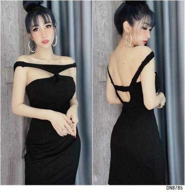 Đầm hở lưng bẹt vai rút thun sexy