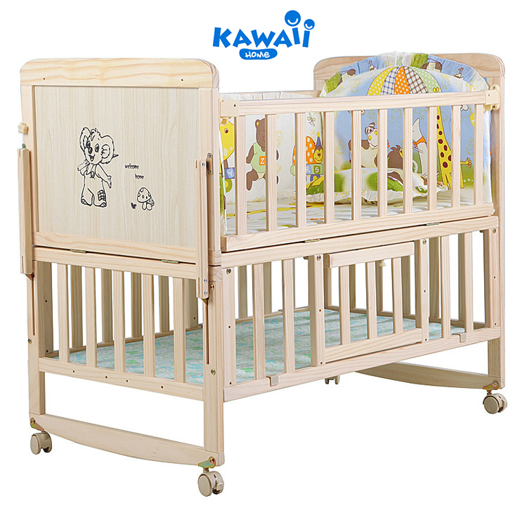 Nôi cũi cho bé sơ sinh KAWAII HOME - Đa năng 4 chế độ - Bảo hành 12 tháng