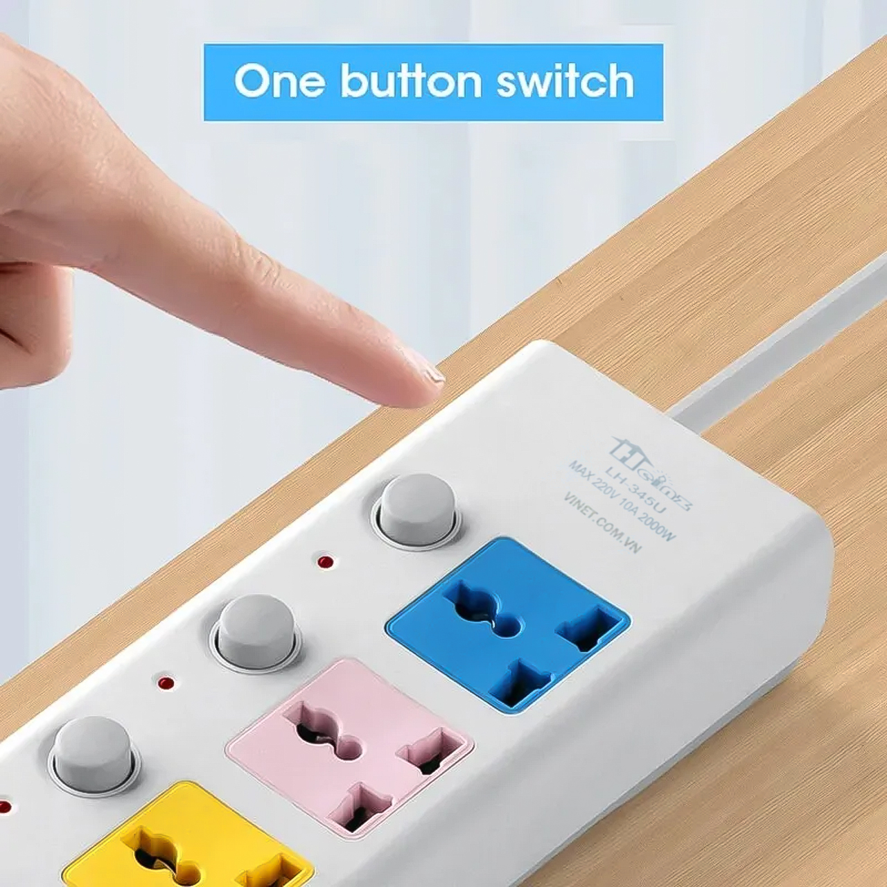 Ổ cắm điện đa năng kết hợp ổ cắm USB sạc trực tiếp chất lượng cao chống giật 4 chân cắm điện, tiết kiệm điện siêu tiện lợi dài 3m, 5m - hàng nhập khẩu