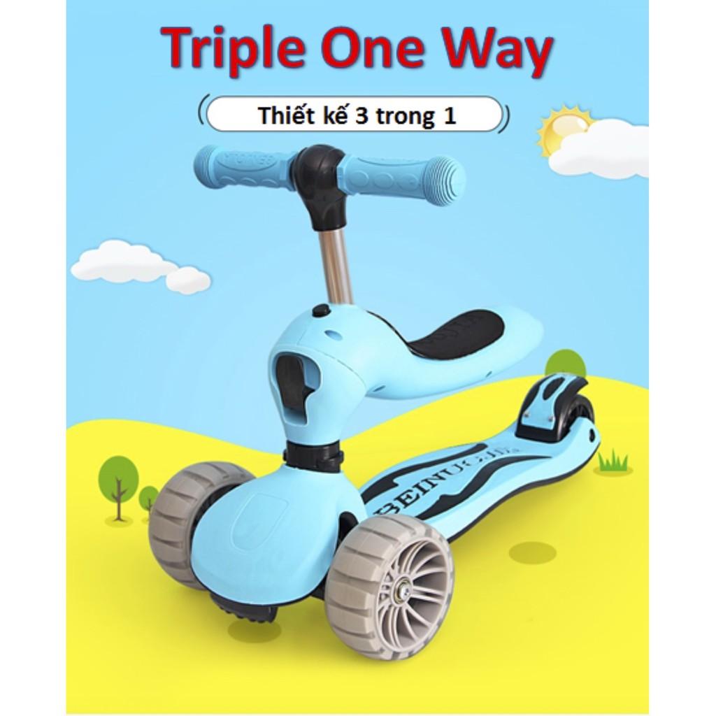 Xe scooter 2in1 Triple One Way (Blue)